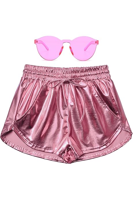 Metallic Shorts Yoga Shiny Sparkly 