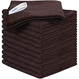 Sinland Microfiber Dish Cloth Cleaning Towel Super Absorbent Dish Rags 30cmx30cm 12 Pack Dark Brown