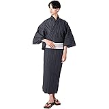 Amazon 男着物の加藤商店 浴衣 メンズ セット 5点セット 着付けガイドブック付き 男着物専門店品質 綿麻浴衣 角帯 男〆 下駄 近江ちぢみ織物 上質 メンズ浴衣 浴衣 通販