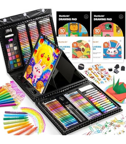 お絵描きセット Amazon | Bootlife お絵かきセット【色鉛筆 クレヨン 水性ペン 176