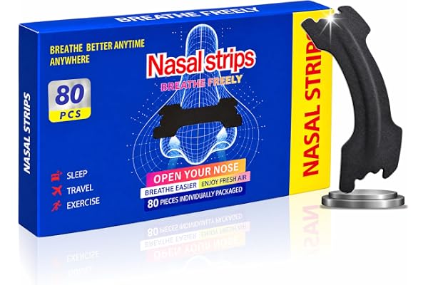 Nose Strips, Nose Strips for Sleeping - (80 Count) | Anti Snore & Better Breathing - Anti Snoring Nose Strips for Breathing for Sleeping