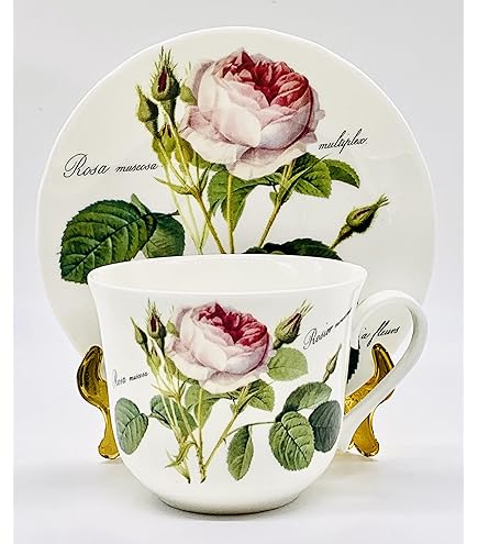 Amazon｜Roy Kirkham English Meadow Poppy Flower Breakfast Teacup 