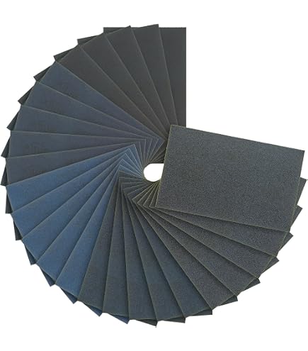 BAISDY 40-Piece Wet/Dry Sandpaper Assortment – 10 Grits (220-3000), 9" X 3.6" Sheets, For Wood, Metal, Auto & Glass Polishing