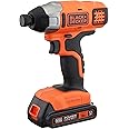ブラックアンドデッカー(BLACK+DECKER) コードレス インパクトドライバー ソフトインパクト DIY 電動工具 穴あけ 締付工具 ワンタッチ ビット交換 18V 1.5Ah バッテリー付き BPCI18K1
