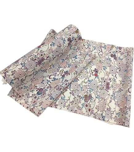 Amazon | 着物のはぎれ 正絹 紺地花柄友禅 京友禅小紋 反物切り売り 7