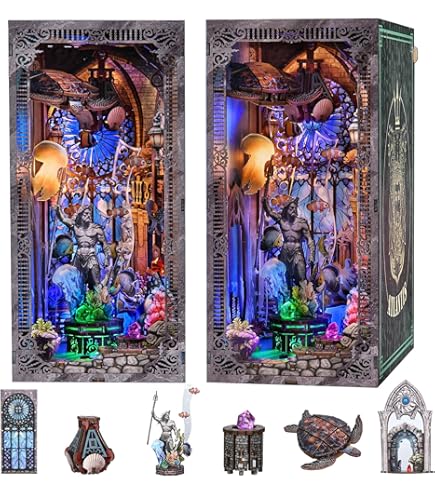 【スタイル:海底の謎影】ミニチュアハウス ドールハウス ブックヌック キット 木 Amazon | CRESYMME ミニチュアハウス ドールハウス ブックヌック