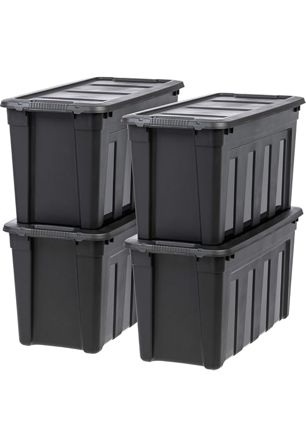 Tough Plastic Storage Boxes Lids 27 Gallon Storage, 41 OFF