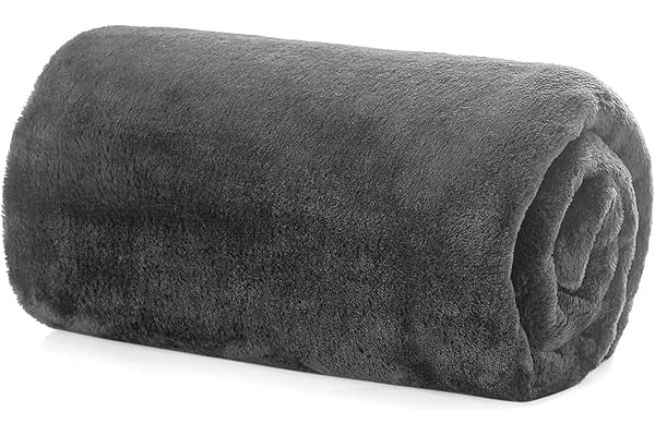 Hansleep 毛布 もうふ ひざ掛け 冬用 膝掛け ブランケット 通気 ハーフケット マイクロファイバー 柔らかく肌触り 暖かい フランネル 洗える 静電防止 四季適用 (70x100,グレー)