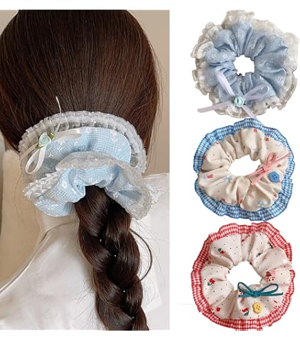 Amazon | [ミュウミュウ] シュシュ ヘアゴム ヘアアクセサリー サテン