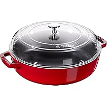Amazon.co.jp: STAUB Cast Iron Saute Pan, Cast Iron, Cherry