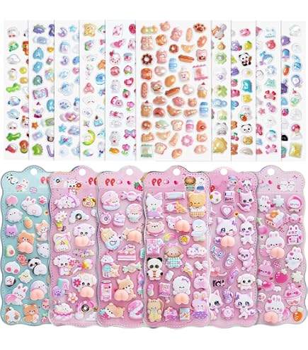 Amazon.co.jp: MORISHOP ランダム6枚 3D シール 立体 可愛い 立体 ご