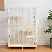 Amazon.co.jp: TopCloud 猫 ケージ 2段 1段2段可能 猫ドア付き