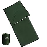 caffmo インナーシーツ シュラフ 封筒型寝袋 キャンプ 毛布 ブランケット （ 膝掛け) 暖かい 肌触り良い 丸洗い可能 車中泊 旅行 登山 防寒 地震対策 防災用品 アウトドア 収納バッグ付き …