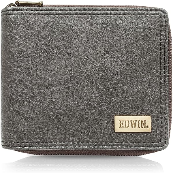 Amazon.co.jp: [エドウィン] 二つ折り財布 合皮 プレート 紙幣収納