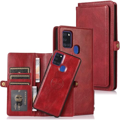 Cavor for Samsung A21S Wallet Case,for Samsung Galaxy A21S Case,2 in 1 Magnetic Detachable Case Leather Flip Cover with Stand