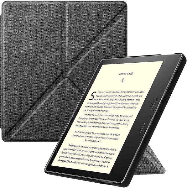 Fintie Kindle Oasis 第10世代 2019 Newモデル / 第9世代 2017 専用保護ケース 軽量 薄型 マグネット機能 オートスリープ機能 折り紙式スタンド PUレザー 保護カバー 開閉式カバー(デニムグレー) - 1