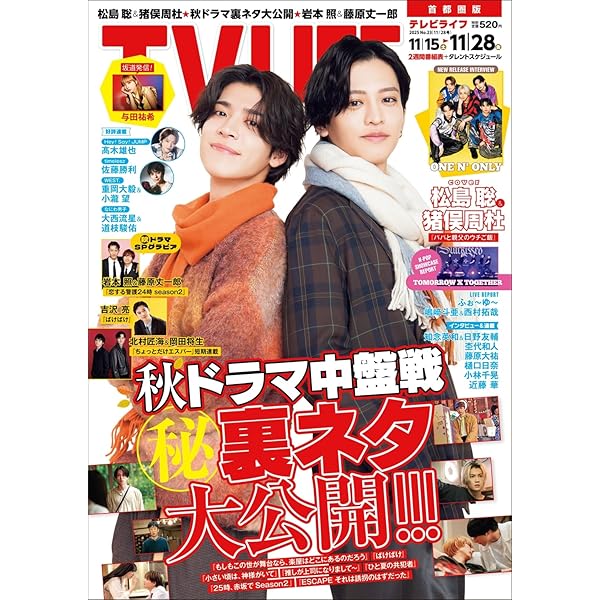 テレビライフ首都圏版 2024年 12/13 号 ＜表紙:TOKIOほか＞ | テレビ