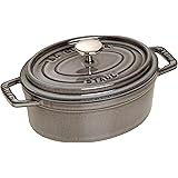staub ストウブ 「 ピコ ココット オーバル グレー 17cm 」 小さい 両手 鋳物 ホーロー 鍋 IH対応 【日本正規販売品】 La Cocotte Oval 40509-481