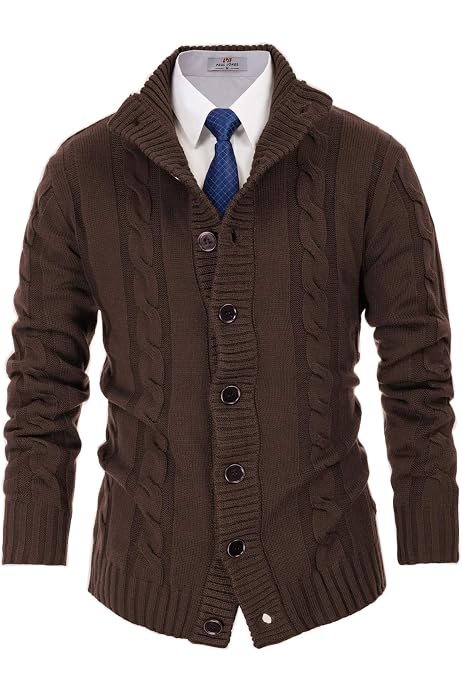Mens Casual Stand Collar Cardigan 