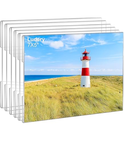 Bluesun 8x10 Picture Frames 2 Pack - Clear Acrylic Frameless Wall Frames For Vertical Hanging