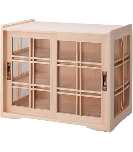 木製蚊帳　卓上サイズ・小型・2段仕切り●蚊帳 虫よけ チェスト 棚 食器棚 木製蚊帳 卓上サイズ・小型・2段仕切り○蚊帳 虫よけ チェスト