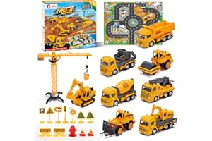 Cute Stone 建設車両 おもちゃ 車おもちゃ 22点セット 知育玩具 ショベルカー プレイマット付き 可動パーツ 作業車両 工事車両 ミニカー 交通信号機付き 砂場 親子ゲーム 子供おもちゃ 誕生日 プレゼント 入園お祝い