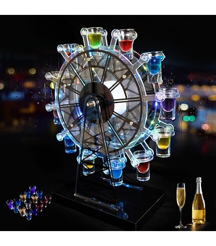 Amazon｜テキーラ観覧車 LED酒ボトルの表示棚 観覧車 ワインラック 酒