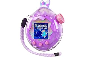 GOKEI 新登場 たまごっちパラダイス 保護ケース カバー 交換用キャップ付き 保護フィルム3枚付き ストラップ付き 実機検証済 For Tamagotchi Paradise ハードケース クリア PC素材 CASE 耐衝撃 すり傷防止 全周囲保護 耐久性 紛失防止 女の子 男の子 クリスマス プレゼント ギフト パープルケース × ダイヤの耳