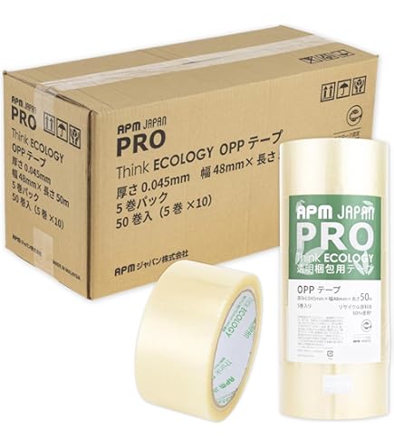 Amazon.co.jp: OPPテープ 梱包 粘着 透明 ガムテープ 幅48mm×長さ100m