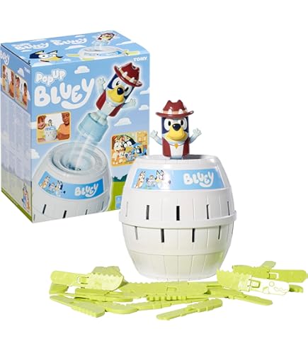 TOMY Bluey Screwball Scramble Marble Maze – Beat-The-Clock obstáculos y Carrera de mármol – Desafío de Habilidad y destreza – 1 – 4 Jugadores – A Partir de 5 años