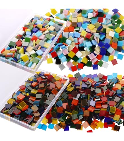 Amazon.co.jp: 600枚 菱形 アソートカラー ステンドモザイクタイル