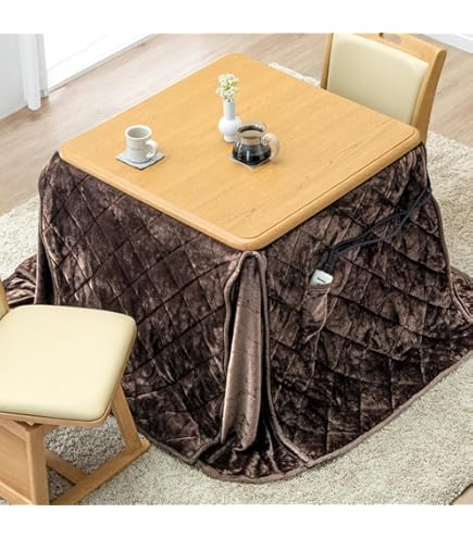 Amazon｜タンスのゲン ダイニングこたつ 4点セット ハイタイプ 2人用