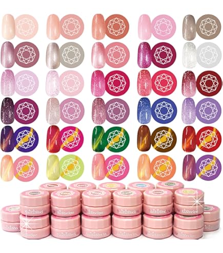 Amazon | Saviland 48色ジェルネイルセット 15本のネイルブラシ付き