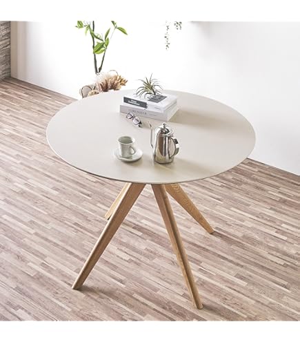 IKEA ピントルプテーブル, 丸形 ライトブラウンステイン/ホワイトステイン PINNTORP ピントルプ テーブル, ライトブラウンステイン