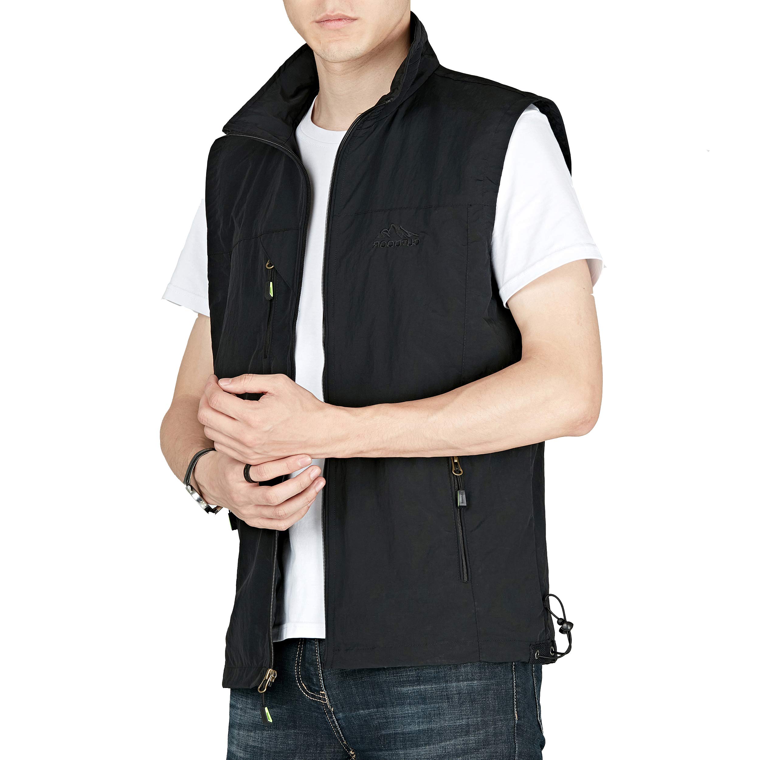 メンズ 裏メッシュ ベスト 作業服 旅行 ノースリーブ 速乾 登山