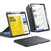ESR iPad Pro 13インチ ケース(M5/M4、2025/2024)対応 ペン収納 耐衝撃 縦横スタンド 自動ウェイク/スリープ Pencil Pro/USB-C対応 マルチアングルケース Flipシリーズ ブラック