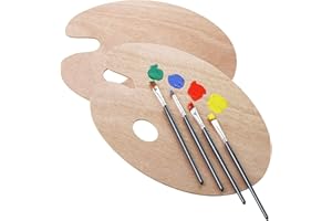 LIKENNY【2個セット】絵画パレット 木製 ペイントパレット 油パレット 親指穴楕円形の滑らかなペイントトレイ 画家の工芸品のためのパレット アート 水彩用具 油絵の具 再利用可能 20x30cm