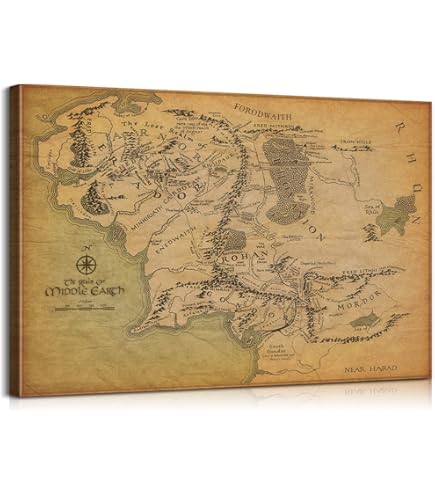 Amazon.co.jp: (20x13inch (50x33cm)) - Map Of Middle Earth The Lord