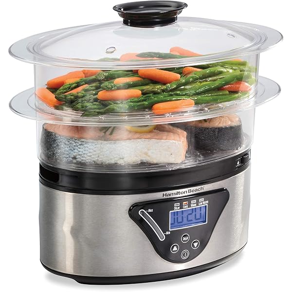(未使用･未開封品)Hamilton Beach デジタル電気フードスチーマー&炊飯器 野菜やシーフードの迅速でヘルシー調理 積み重ね可能な2段ボウル 5.5クォート ブラック&ス 818gAjPbOuL._AC_UL600_SR600,