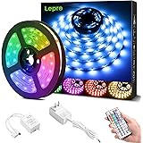 Lepro LEDテープライト 非防水 RGB 高輝度 調光調色 ledテープ 12v 切断可能 明るいライト 間接照明 室内装飾用 テープライト (5メートル)
