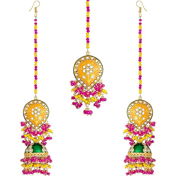 Amazon | シトリンとピンクトルマリンネックレス&イヤリングVictorian