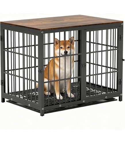 Amazon.co.jp: BingoPaw 大型犬用ケージ 屋根付き 木製 室内 連結 丈夫