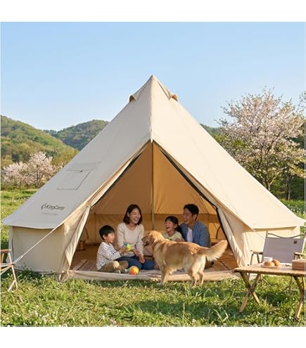 Amazon.co.jp: KingCamp ベルテント 5m TC ファミリーテント 5～10人