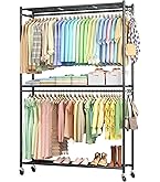Amazon.co.jp: SONGMICS ハンガーラック 大容量 クローゼット 2段 洋服