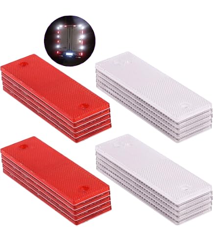 PSLER 10-Pack Rectangle Red Reflectors - Self-Adhesive Safety Stickers For Vehicles, Bikes, Boats - View #9