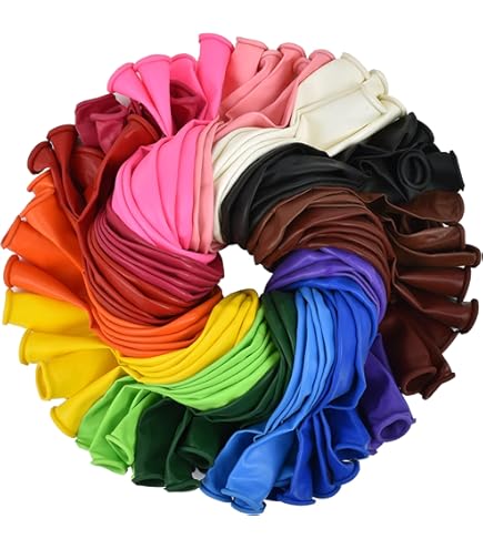Dusico Balloons Rainbow Set (100 Piece Pack) 12 Inches, Assorted Bright - View #4