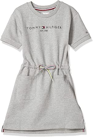 Amazon トミーヒルフィガー Tommy Hilfiger ロゴスウェットワンピース Kg 150 グレー キッズ チルドレン ワンピース ワンピ ボーダー フリル 子供服 子ども服 ワンピース チュニック 通販