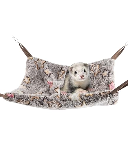 Small Animal Hanging Hammock & Sleep Sack - Cozy Fleece Bed For Ferrets, Guinea Pigs, Hamsters & More