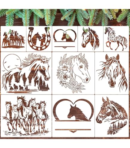 FINGERINSPIRE Galloping Horse Painting Stencil 8.3x11