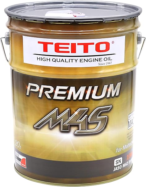 Teito Motorcycle Engine Oil, Synthetic Oil (Total Synthetic Oil), MA2 Standard, for 4-Cycle Engines, For Motorcycles, Made in Japan, Heat Resistant, Durable, Teito Premium M4S 10W40, 5.3 Gallon (20 L - 1